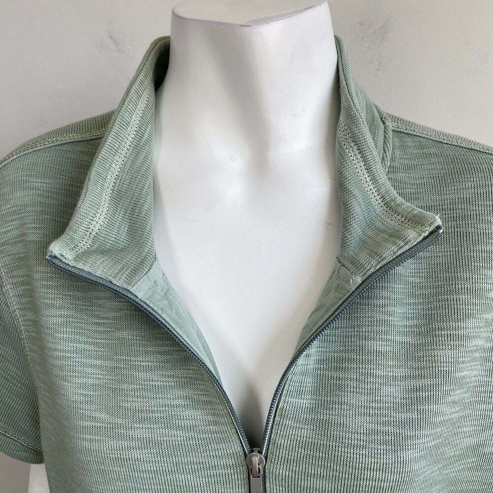 Tommy Bahama Tobago Bay Shirt Dress XL Half Zip Green Pima Cotton Knit - Picture 4 of 16